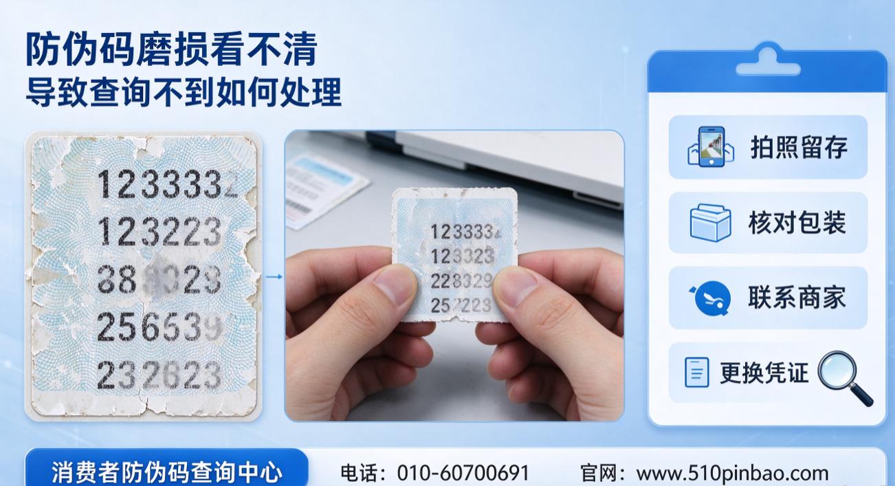 防伪码磨损看不清导致查询不到如何处理