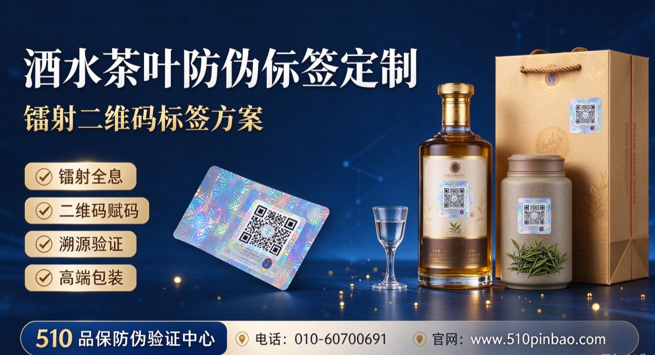 酒水茶叶防伪标签定制，镭射二维码标签方案